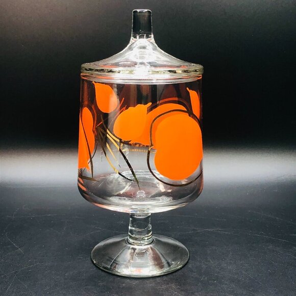 60s Anchor Hocking ENCHANT Ware Apothecary Jar Vintage Kitchen Glassware - Picture 2 of 12